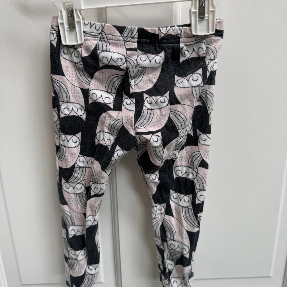 Simple Joys by Carter's 24M Black & Pink Owl Print Pajama Pants Bottoms